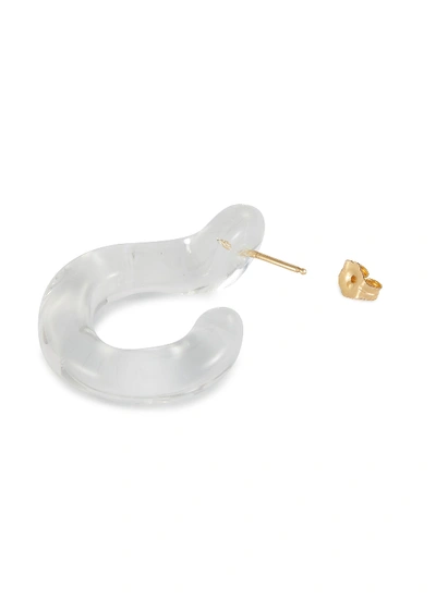 Shop Annika Inez Small Glassy Hoop Earrings In Neutral