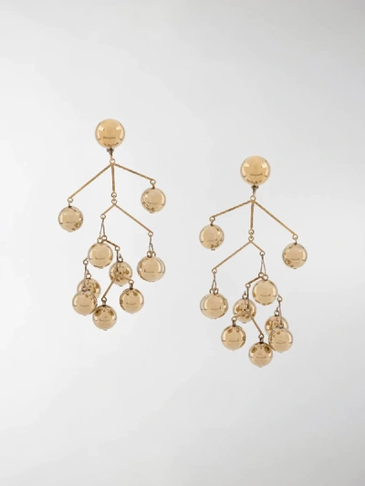Shop Jil Sander Sphere-embellished Drop Earrings In Gold