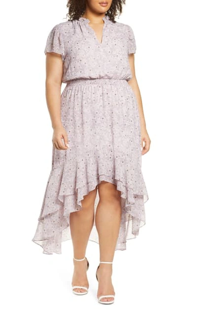 Shop 1.state Wildflower Bouquet Ruffle High/low Dress In Orchid Bud