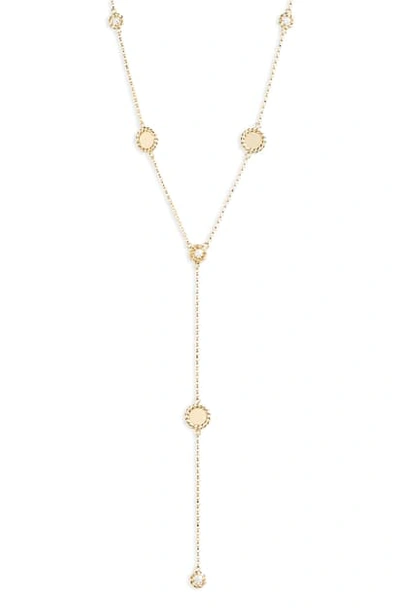 Shop Roberto Coin New Barocco Diamond Y-necklace In Gold