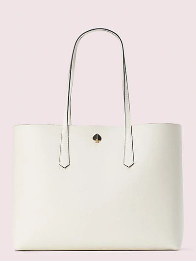 Large Molly Cabana Dot Pop Leather Tote In Parchment Multi