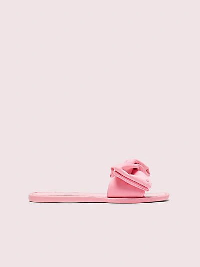 Shop Kate Spade Bikini Bow Slide Sandals In Neon Pink