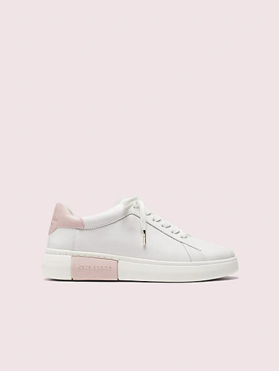 Shop Kate Spade Lift Sneakers In Optic White/tutu Pink