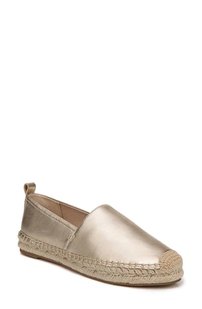 Shop Sam Edelman Khloe Espadrille Flat In Molten Gold Leather