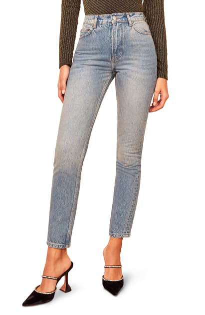 reformation julia high waist cigarette jeans