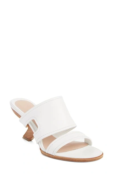 Shop Alexander Mcqueen Slide Sandal In White/ Gold