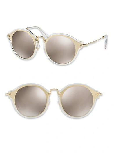 Shop Miu Miu 49mm Mirrored Pantos Sunglasses