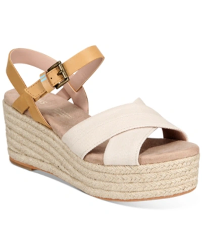 Shop Toms Women's Willow Wedge Sandals Women's Shoes In Natural