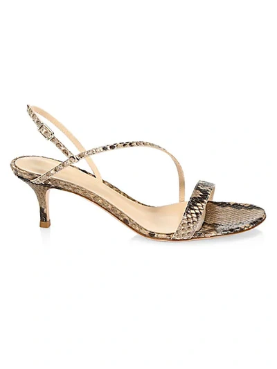 Shop Gianvito Rossi Women's Manhattan Python Slingback Sandals In Leaf