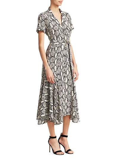 Shop A.l.c Clarkson Python Print Shirtdress In Nude Combo