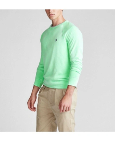 Shop Polo Ralph Lauren Men's Cotton Spa Terry Sweatshirt In New Lime