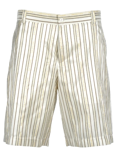 Shop Dior Striped Shorts In White Stripes