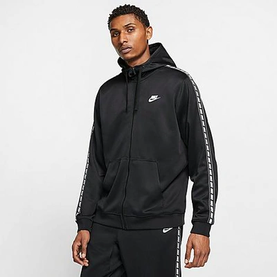 Nike Men's Sportswear Poly Tape Full-zip Hoodie In Black | ModeSens