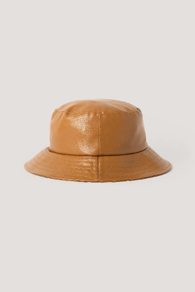 Shop Na-kd Faux Leather Bucket Hat - Brown