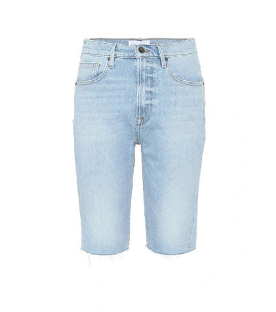 Shop Frame Le Vintage Denim Bermuda Shorts In Blue