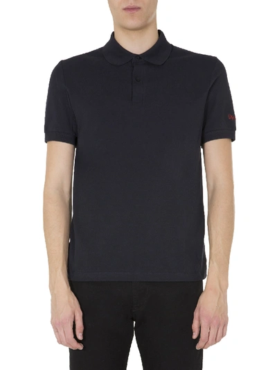 Shop Raf Simons Slim Fit Polo In Blue