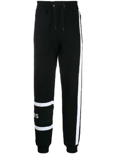 Shop Givenchy Logo-embroidered Striped Track Pants In Black