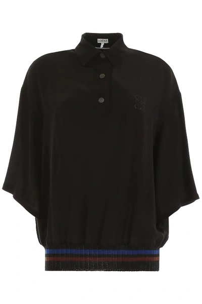Shop Loewe Logo Polo Shirt In Black