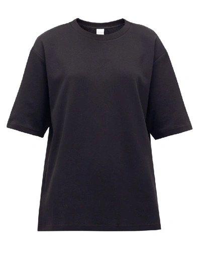Shop Max Mara Soft-touch Cotton-blend T-shirt In Black