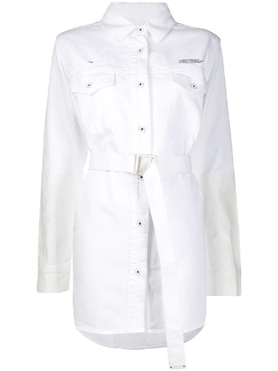 Shop Off-white Crisp White Shirt Dress