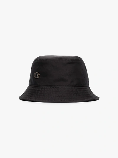 Shop Rick Owens X Champion Black Logo Bucket Hat