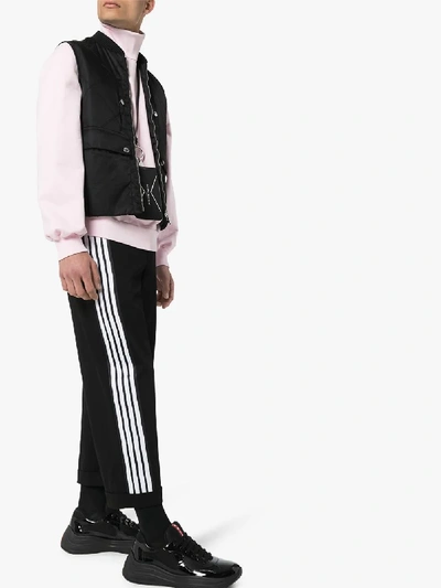 Shop Neil Barrett Side Stripe Track Pants In Black