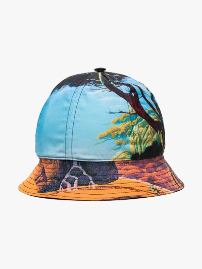 Shop Valentino Blue Floating Island Print Bucket Hat