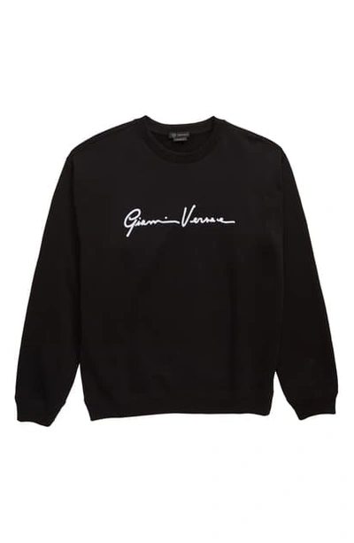 Shop Versace Gianni Graphic Sweatshirt In Black