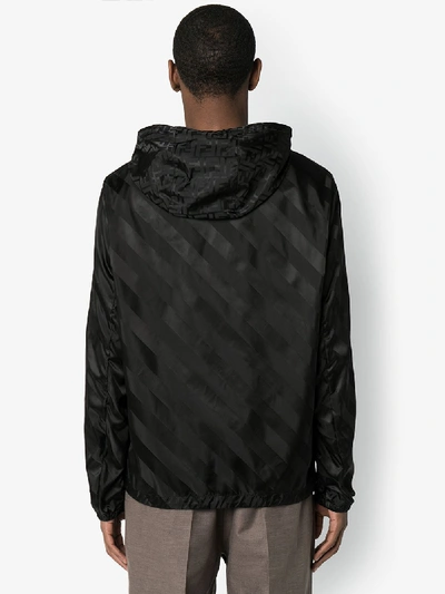 Shop Fendi Ff And Pequin Motif Windbreaker In Black