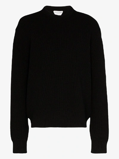Shop Bottega Veneta Chunky Rib Knit Sweater In Black