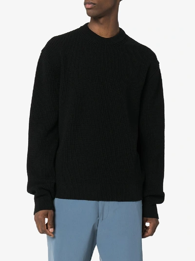 Shop Bottega Veneta Chunky Rib Knit Sweater In Black