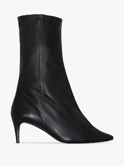 Shop Acne Studios Beau 70 Pointed Toe Leather Boots - Women's - Leather In Black