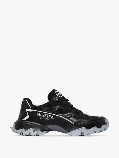 Shop Valentino Black Climber Sneakers