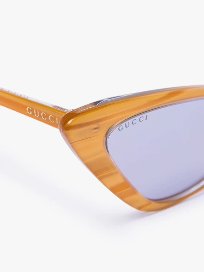 Shop Gucci Yellow Cat Eye Sunglasses