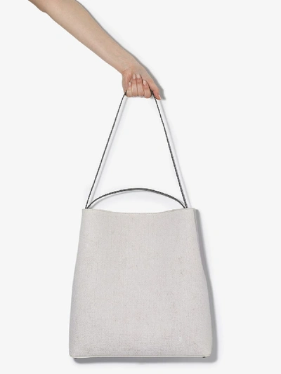 Shop Aesther Ekme White Canvas And Leather Shoulder Bag