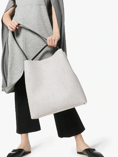 Shop Aesther Ekme White Canvas And Leather Shoulder Bag