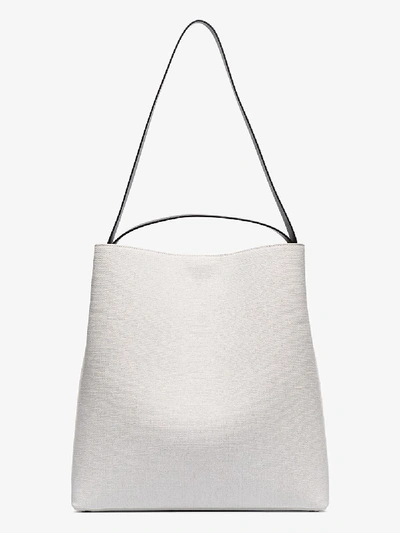 Shop Aesther Ekme White Canvas And Leather Shoulder Bag