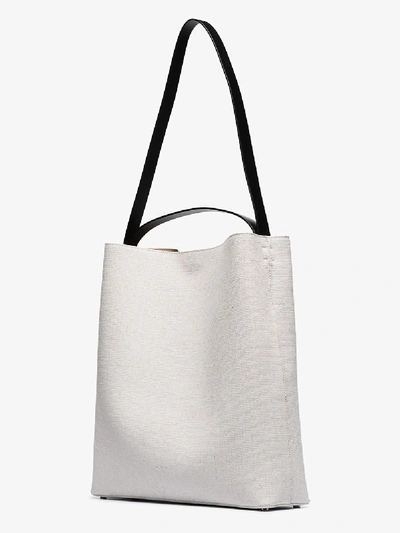 Shop Aesther Ekme White Canvas And Leather Shoulder Bag