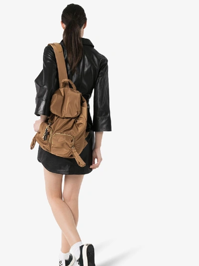 Shop See By Chloé Khaki Joy Rider Zip Pocket Backpack In Green