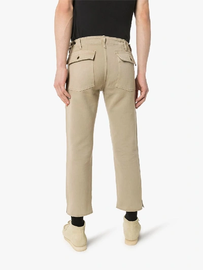 Shop Visvim Cropped Drill Trousers In Neutrals