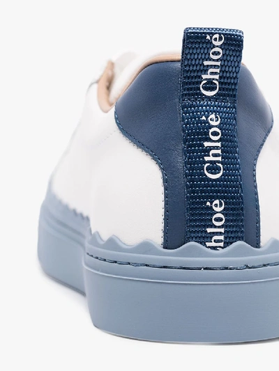 Chloé Chloe White And Blue Lauren Sneakers In Blue