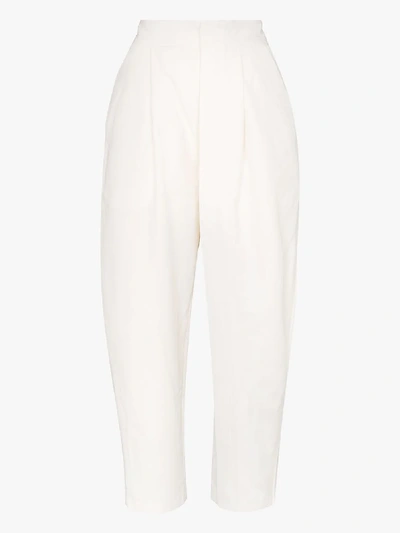 Shop Stella Mccartney Tapered High Waist Trousers In White