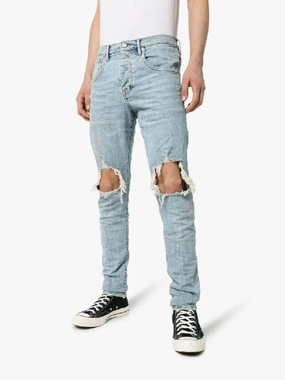 Shop Purple Brand P002 Ripped Drop-Fit Slim Jeans