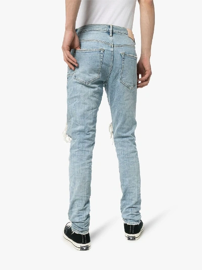 Shop Purple Brand P002 Blowout Tapered Jeans In Blue