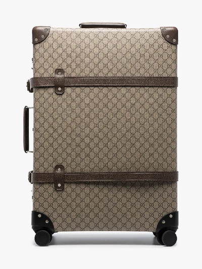 Shop Gucci 'globe-trotter' Koffer Mit Gg In Brown