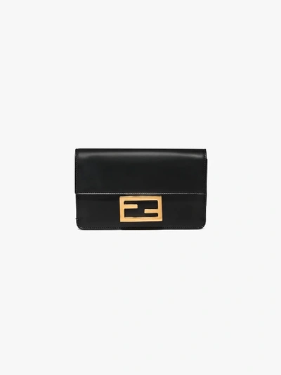 Shop Fendi Womens Black Baguette Leather Mini Bag