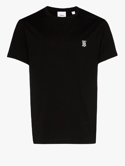 Shop Burberry Black Monogram Logo T-shirt