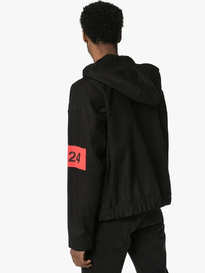 Shop 424 Mens Black Armband Hooded Jacket