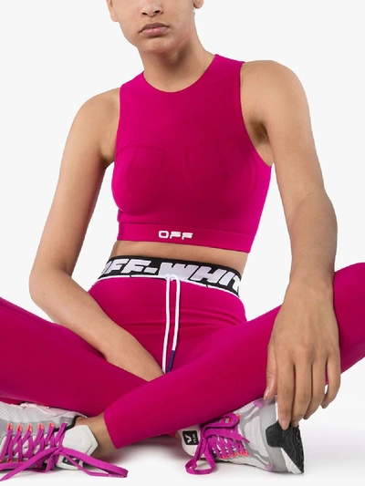 Shop Off-white Active Seamless Crop Top In Pink