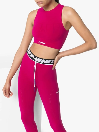 Shop Off-white Active Seamless Crop Top In Pink